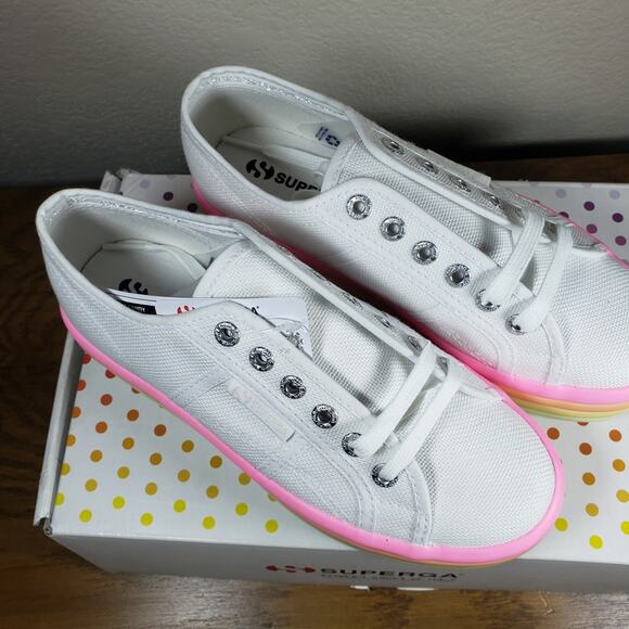 SUPERGA 2790 Candy Sneaker in Hot Pink Multi 6/36 Rainbow‎ Platform Shoes - Picture 12 of 14
